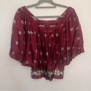 Shyanne Burgundy Bohemian Blouse size XS